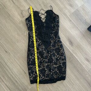 Mini black lace dress